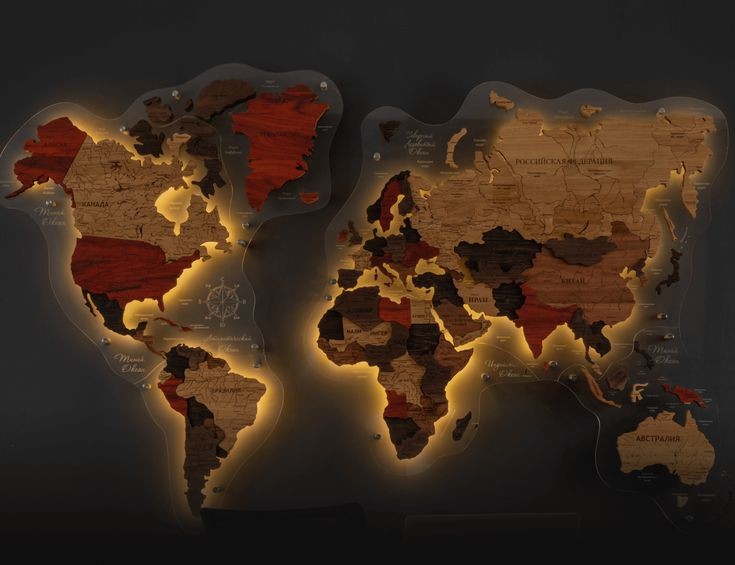 Illuminated world map suggesting hand-carried deliveries across long distances
